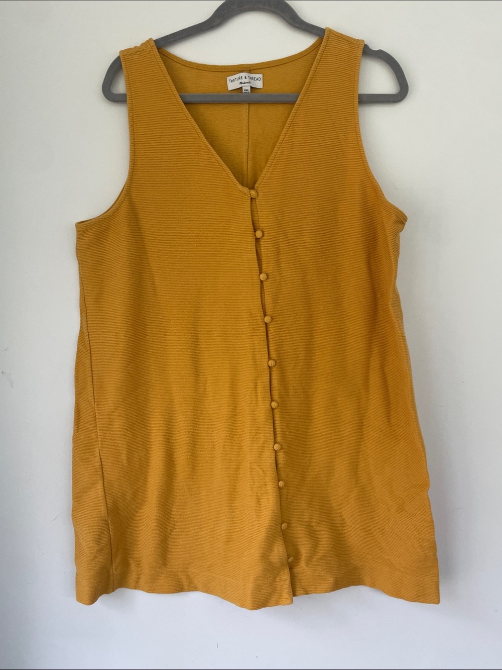 Madewell Mustard Yellow Sleeveless Button-Front Tunic